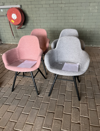 4x Albert Kuip Soft armstoel Zuiver, Grijs en roze